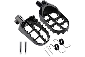 QAZAKY Black Aluminium Foot Pegs Rest Footrest Footpegs XR50 XR50R XR70 XR70R XR80R XR100R CRF50 CRF50F CRF70 CRF70F CRF80 CRF80F ​CRF100F KLX110 50cc 70cc 90cc 110cc 125cc Dirt Bike TaoTao Jonway