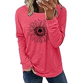 onlypuff Long Sleeve Tunic Top for Women Casual Loose Fitting Fall Fashion Clothing with Pockets