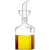 HAIZEEN 5 ounce / 150 ml Glass All-Purpose Cruet, Glass Oil Decanter and Cruet (Square 5 OZ)
