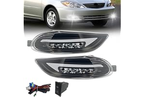 BOXLIGHT LED Fog Lights Compatible with 2002-2004 Camry/2005-2008 Corolla/2002-2003 Solara Fog Lights With Daytime Running Light A Pair of Fog Lamps w/Harness and Switch