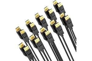 UVOOI DisplayPort to DisplayPort Cable 6 Feet 10-Pack, 4K Display Port (Gold Plated DP to DP Cable 6FT) 1440p@144Hz/165Hz, 4K@60Hz for Monitor, Computer, Laptop, PC