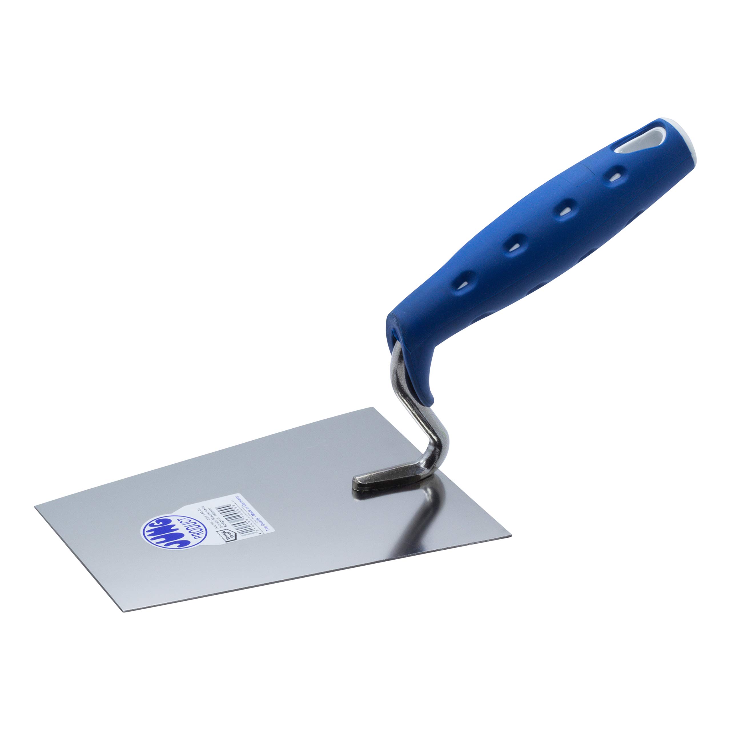 Jung Products Tiroler 22616001 Masonry Trowel S-Neck 160 mm (Length 160 mm, Weight 290 g, Material Carbon Steel, S-Neck, Soft Handle, Colour: Blue)