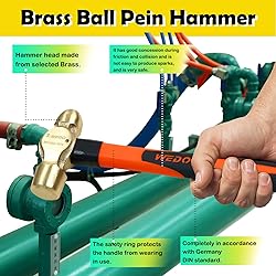WEDO Brass Ball Peen Hammer with Fiberglass