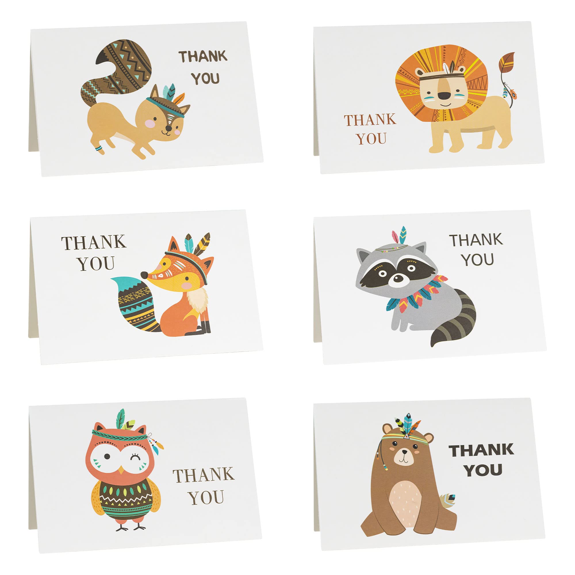 Gyufise 36Pcs Woodland Animal Thank You Cards Thank You Notes with 36Pcs Envelopes and Stickers Baby Shower Thank You Cards Wedding Thank You Cards for Wedding Baby Shower Bridal Shower