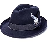 Ultrafun Fedora Hats for Men Women Classic Short Brim Felt Manhatta Fedora Hat with Feathers Band