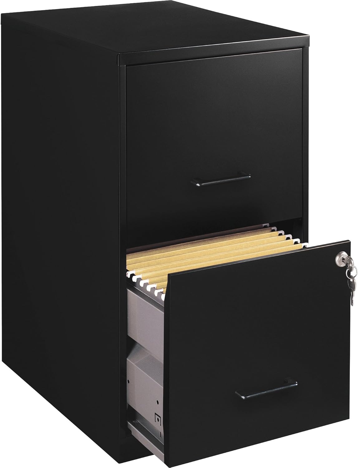 Lorell 14341 18 Deep 2-Drawer File Cabinet, Black: Home & Kitchen