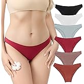 Unimisshe 6-pack Cotton Underwear for Women Low Rise Stretch Bikini Sexy Ladies Panties