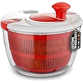 Zulay Kitchen Salad Spinner Large 5L Capacity - Manual Lettuce Spinner With Secure Lid Lock & Rotary Handle - Easy To Use Sal