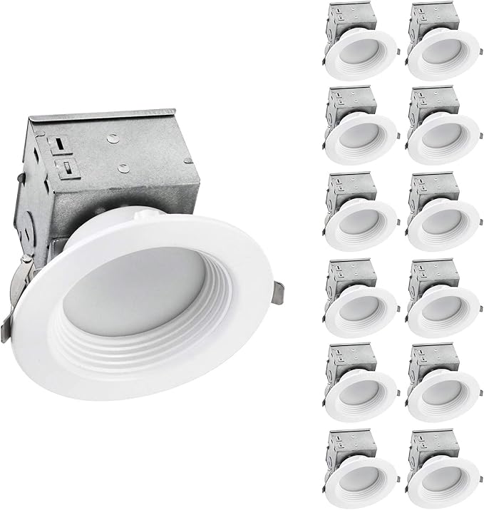 OSTWIN Canless LED Recessed Light 4 inch Dimmable IC Rated Downlight with Junction