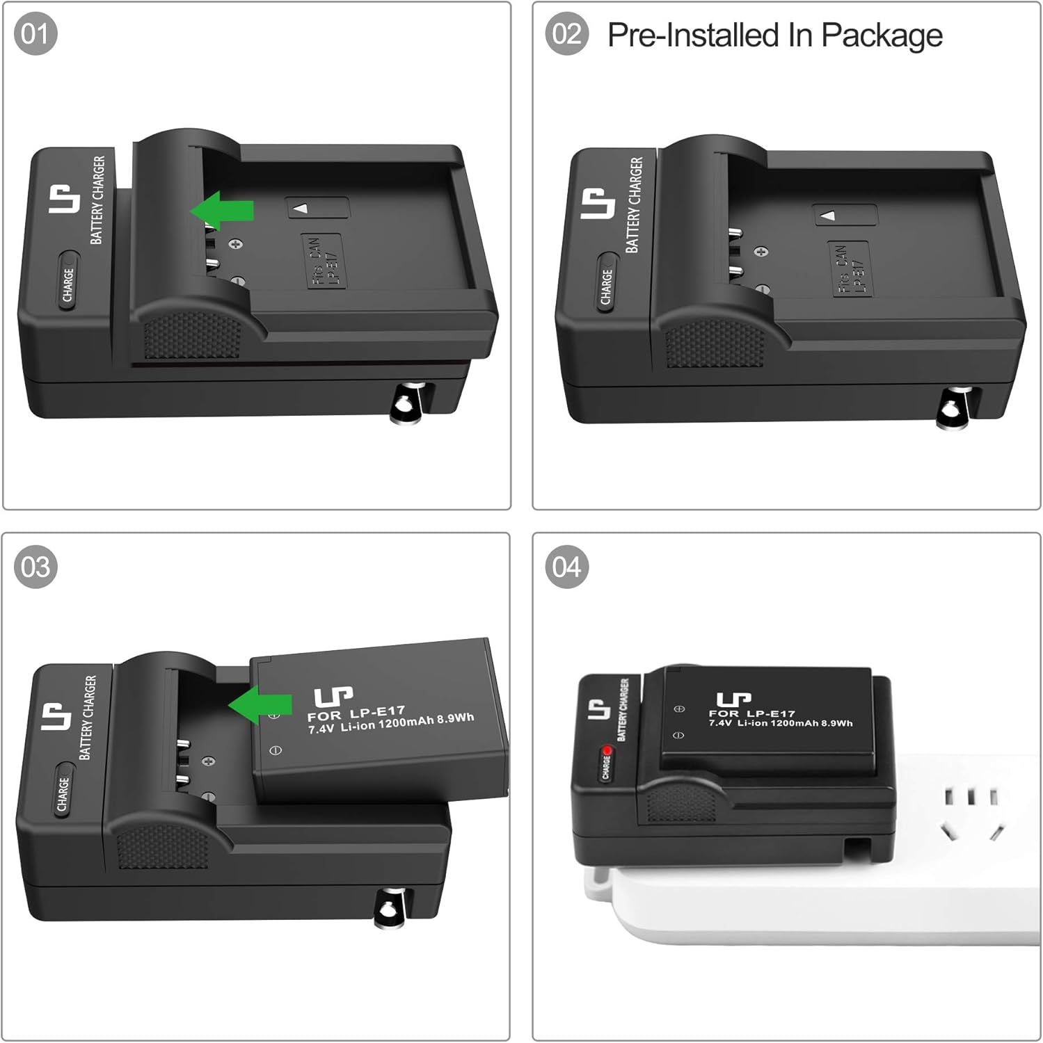 LP-E17 Battery Charger, LP Charger Compatible with Canon EOS Rebel T7i, T6i, T6s, SL3, SL2, 77D, 9000D, 8000D, 800D, 760D, 750D, 200D, M6, M5, M3, Kiss X8i DSLR Cameras & More : Camera & Photo