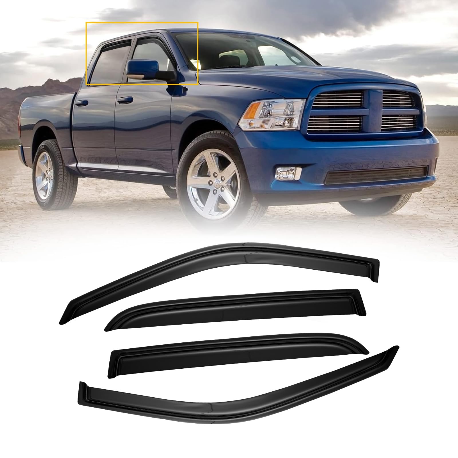 CMVT Auto Window Visors for 2009-2018 Dodge Ram
