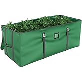 Mrrihand Christmas Tree Storage Bag, Large Artificial Christmas Tree, 9 Ft Anti-Tear Heavy-Duty 600D Oxford Cloth Christmas Tree Storage Box with Handles, Christmas Tree Storage Container (Green, 9Ft)