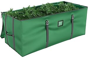 Mrrihand Christmas Tree Storage Bag, Large Artificial Christmas Tree, 9 Ft Anti-Tear Heavy-Duty 600D Oxford Cloth Christmas Tree Storage Box with Handles, Christmas Tree Storage Container (Green, 9Ft)