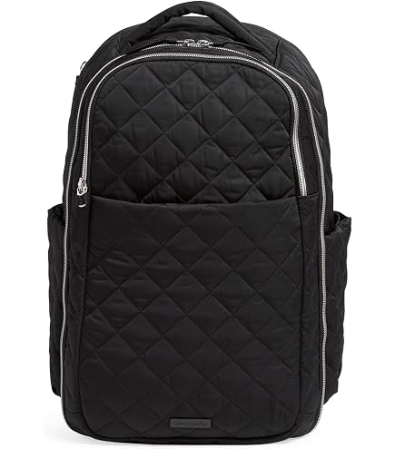 Vera Bradley Women's Microfiber Large Travel Backpack Travel Bag, Classic Black, One Size : Clothing, Shoes & Jewelry