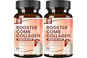 Rooster Comb Collagen Supplemen𝙩 140mg | Natural Hyaluronic Acid from Rooster Comb Extract, Vegan, Gluten Free, Non-GMO, 90 