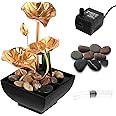 KTZCTPCA Indoor 4-Tier Cascading Bowl Fountain, Tabletop Waterfall with LED, Relaxation Meditation Fountain Rock Waterfall, Fountain Landscape Artistic Desk Fountains Flowing Water Ornaments (F)