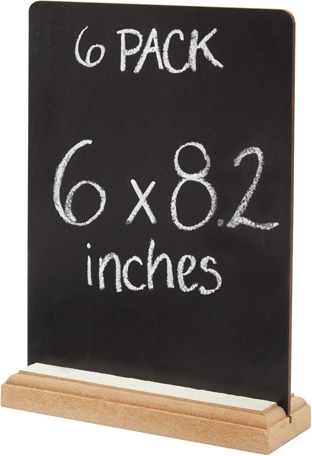 Juvale Mini Tabletop Chalkboard Signs with Wood Base (6 Pack), 6 x 8 Inches : Office Products
