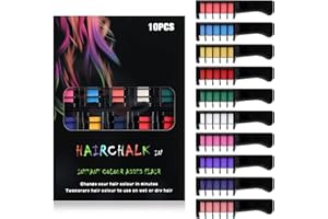 GENERIC 10 Colors Festive Fun Hair Chalk Combs, New Hair Chalk Comb Temporary Hair Color Dye for All Ages, Birthday Christmas New Year Gifts Hair DIY Party