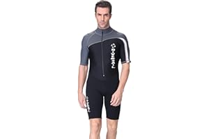 DIVE&SAIL Men 1.5mm Neoprene Shorty Westuit UPF 50+ UV Protection Quick Dry Dive Skin