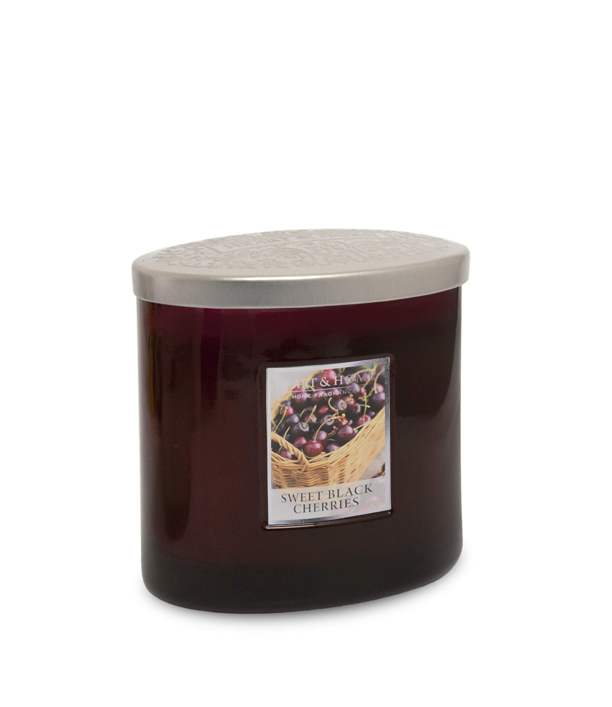 Heart & Home Twin Wick Ellipse Candle (Sweet Black Cherries)