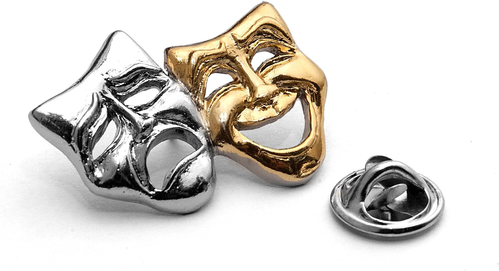 GifticuffsPolished Theatre Masks gold/silver-plated pin badge gift musician conductor teacher student