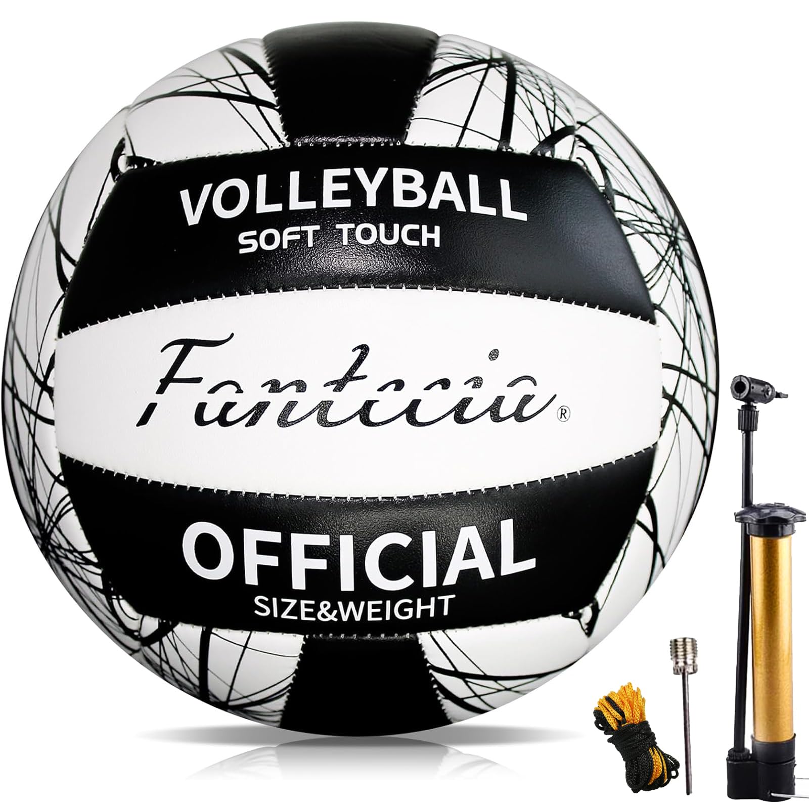 Fantecia Volleyball Official Size 5 for Outdoor Game Play, Soft Beach Volleyballs for Youth Adults, Beginners Training Lite Volleyball