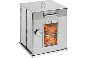 Lineslife Foldable Camping Oven with 2 Tier Grill, Portable 304 Stainless Steel Camping Stove with Thermometer for Use with Propane Stove and Wood Camping Stoves, Outdoor Cooking, Picnic