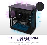 NZXT H6 Flow Compact Mid-Tower PC Case Panoramic Glass Black CC-H61FB-01 view 5