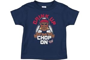 Smack Apparel Atlanta Baseball Fans. Drink Up Chop On! Navy Onesie (NB-18M) or Toddler Tee (2T-5/6T)