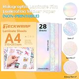 TECKWRAP Holographic Sticker Paper 28 Sheets Rainbow Gem Star Dot A4 210x297 view 2