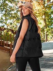 AUTOMET Puffer Vest Women Sleeveless Winter Zip Up