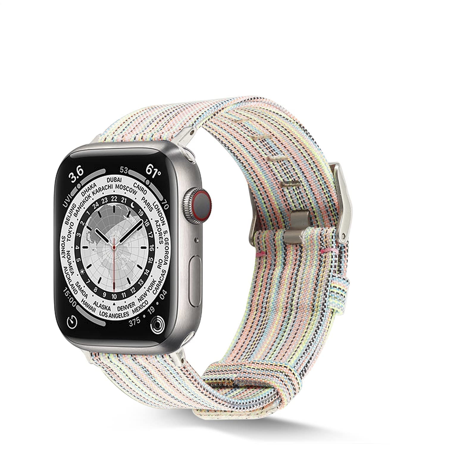 YOUR STORY - BUNDLE Premium Woven Nylon Fabric Band Style Smartwatch Replacement Compatible with Apple Watch Strap 38mm/40mm 42mm/44mm (For 38/40mm Apple Watch, Rainbow&Beige&SP38mm)