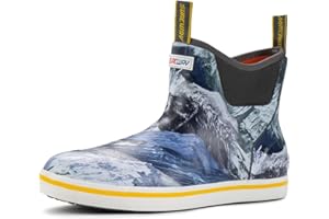 SUREWAY Men's Ankle Fishing Deck Boots for Men-Waterproof,Professional Non-Slip Soles for Wet Slippery Surface,Neoprene Rubber Rain Boot/Shoes for Hunting Boating Gardening
