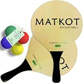 W4W Kadima Beach Paddle Ball Racket Set - Bundle Pack Includes 4 Balls &amp; 2 Paddles