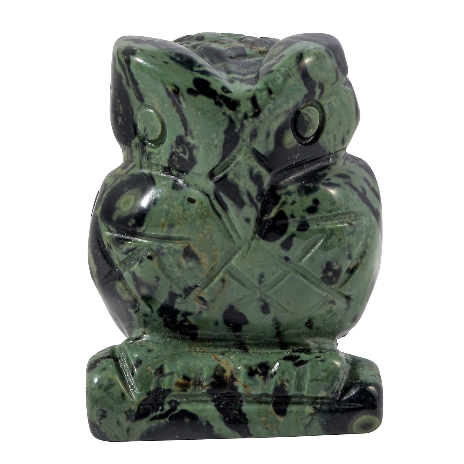 Lovionus89 Natural Kambaba Jasper Owl Bird Statue, Hand Carved Healing Crystal Animal Figurines Home Decoration 1.5 inches