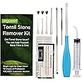 Airgoesin™ Upgraded Tonsil Stone Remover Tool, Blue, 5 Tips, Tonsillolith Pick Case + 1 Irrigator Fresh Breath Oral Rinse