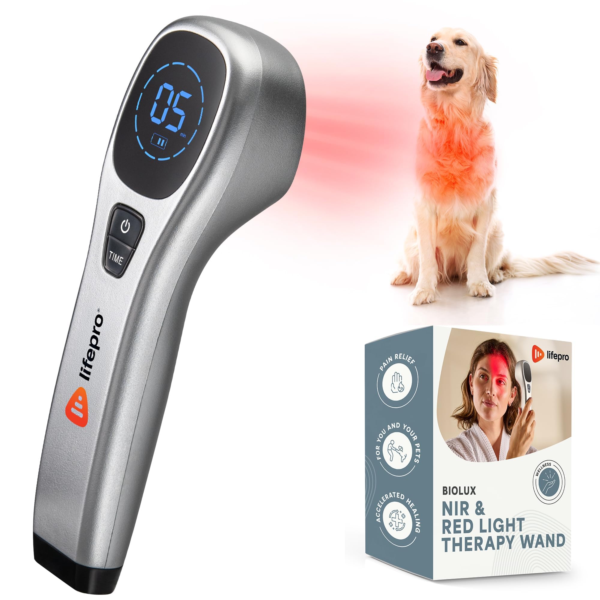 Photo 1 of LifePro Red Light Therapy Device - Portable Near Infrared Light Therapy for Body and Dogs, Cats & Pets - Utilizes Triple Led Light 650nm & 670nm Wavelength - Red Light Therapy for Body Muscle & Skin