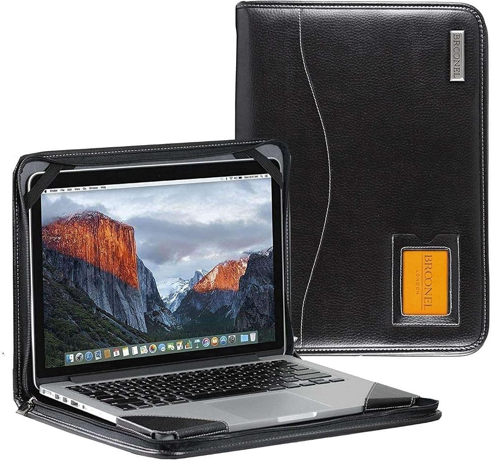 Broonel Contour Series Black Heavy Duty Leather Case for Dell Inspiron 15 3520