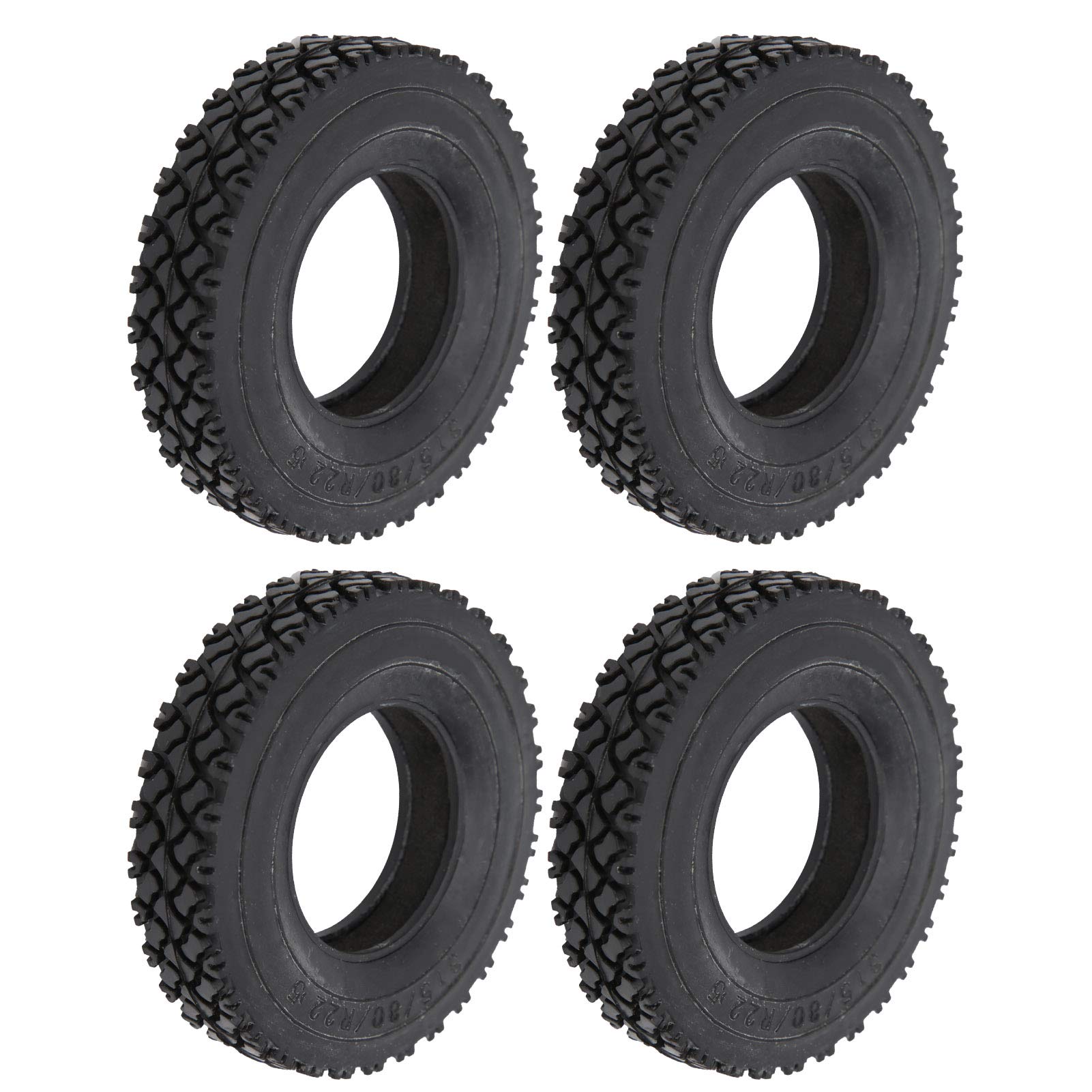 RC Car Rubber Tire, 4Pcs 20mm Width Shoe Sole Pattern Tyre for Tamiya Tractor Truck 1/14 RC Car Black Model Toy