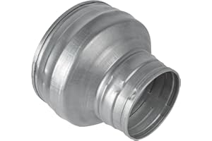 HVAC OV 5" to 3" Inch Round Duct Reducer - Galvanized Steel Pipe Increaser - Coupling for Round Duct Ventilation Systems - Heating & Cooling, HVAC