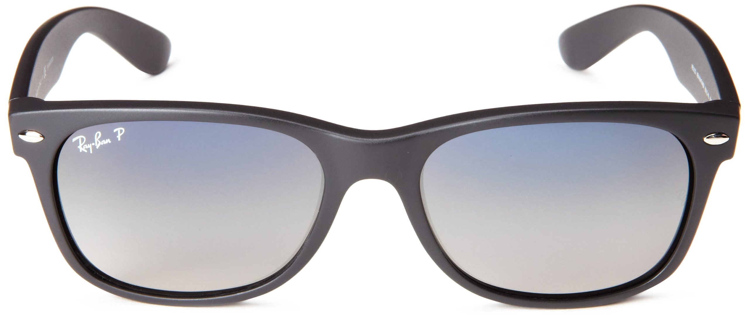 RayBan Unisex New Wayfarer Polarized Sunglasses, Black/Polarized Blue/Grey Gradient, Blue