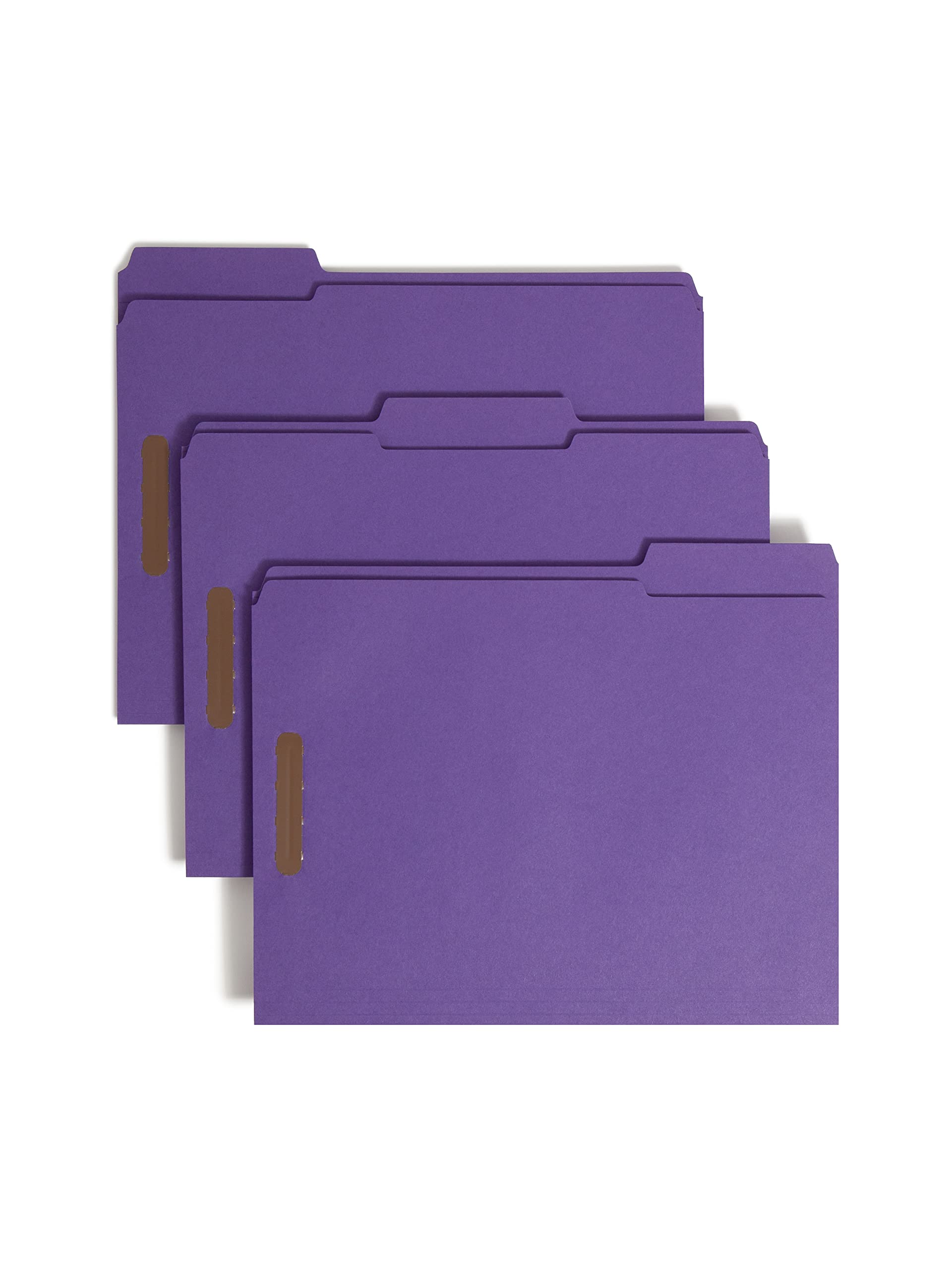 Smead Fastener File Folder, 2 Fasteners, Reinforced 1/3-Cut Tab, Letter Size, Purple, 50 per Box (13040)