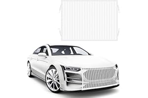 Wuyaoyao Car Grille Protection Net, 39.4"×31.5" High-Density Front Grill Air Intake Mesh Dustproof Net with Hooks, Car Grill Mesh Blocks Stones Leaves Dirt, Universal Car Accessories (Regular: White)