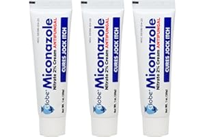 Miconazole Globe (3 Pack) Nitrate 2% Cream 1 oz, Cures Most Athletes Foot, Jock Itch, Ringworm and More.