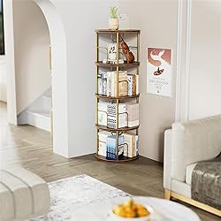 ALLSTAND Rotating Bookshelf, 4 Tier Spinning