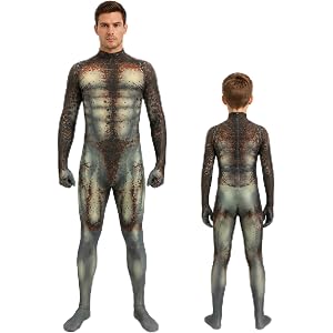 Alien Hunter Costume for Adults kis, Full Body Halloween Bodysuit | Alien hunter skin suit with back zipper, creepy creature