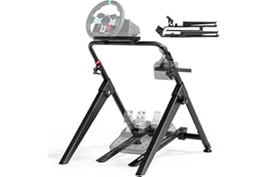 ARES WING Sim Racing Wheel Stand, Foldable Racing Simulator Cockpit, Formula and GT Sim Racing Cockpit Compatible with Fanate