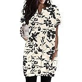 Rapbin Womens Tunics or Tops to Wear with Leggings Short Sleeve V Neck Long T-Shirts with Pockets 2026 Spring Shirts