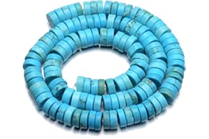 AD Beads Blue Turquoise Heishi Gemstone Loose Beads 15.5" 4mm 6mm 8mm 10mm 12mm (10mm)