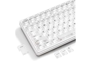 HITIME XVX Clear keycaps, WhiteTransparent Keycaps 60 65 75 100 Percent, Custom Key Cap Set 118 Keys, Cherry Profile